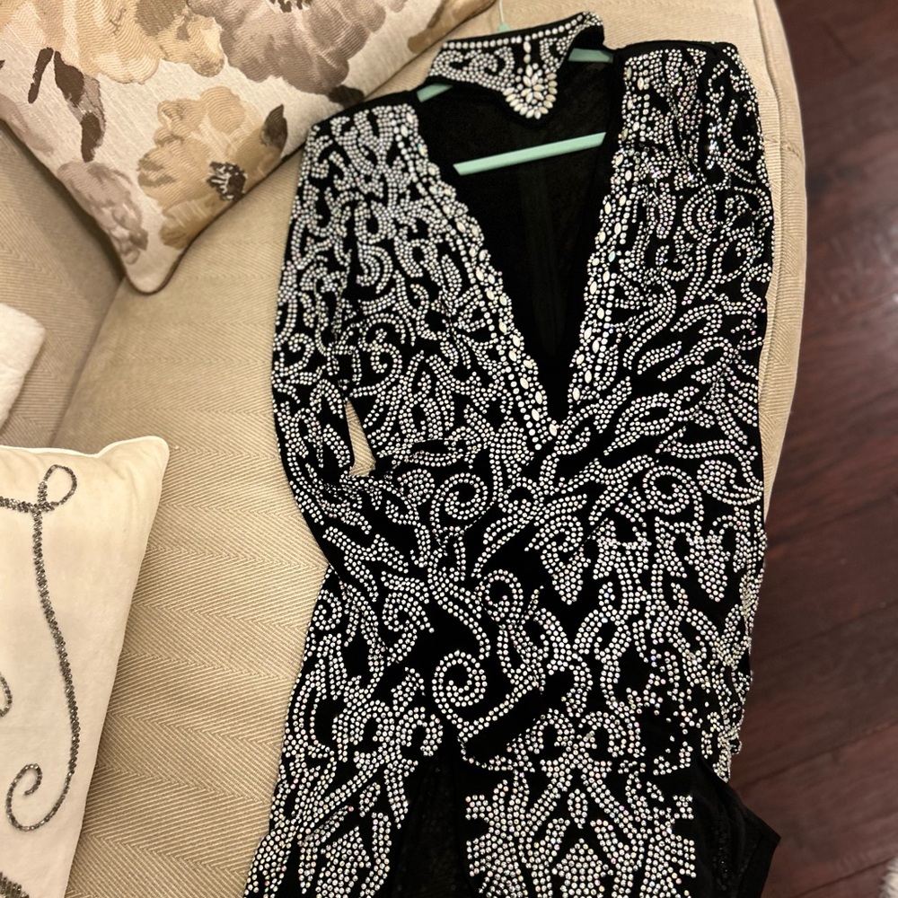 Banjul black and silver sheer dress